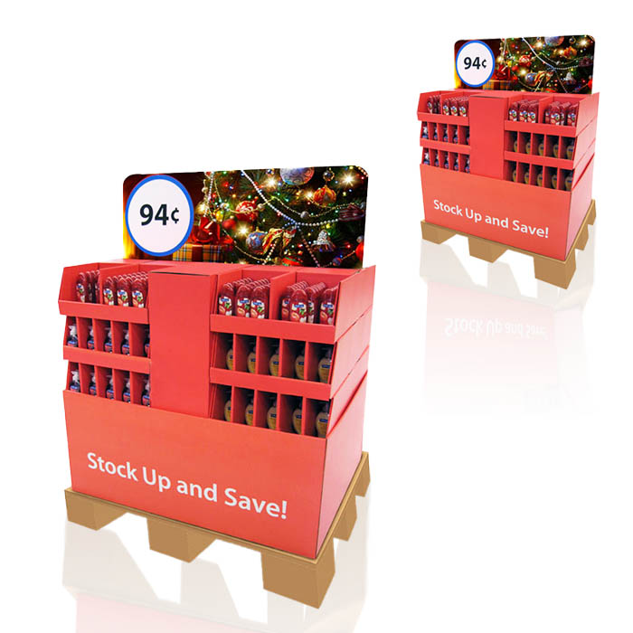 Christmas Cardboard Display Stand with Half Pallet for Costco