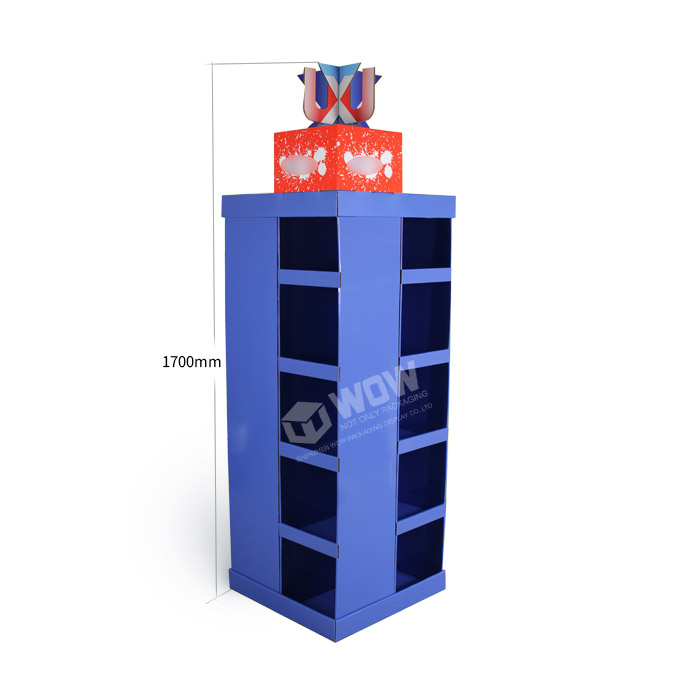 Cardboard T-Shirt Display on Supermarket Pallet with Point of Sale Stands