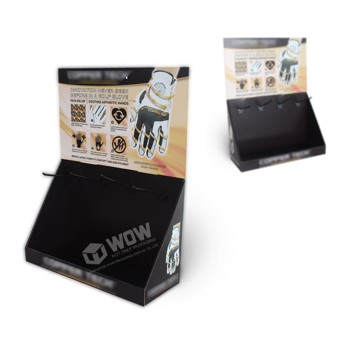 Corrugated Countertop Pegboard Display Rack Boxes for Golf Gloves