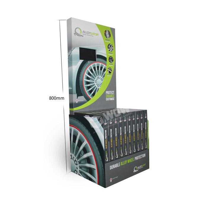 Custom Cardboard Tire Display Rack with Point of Sale Printing