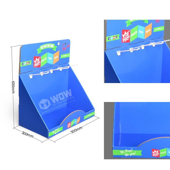 Retail POS Tabletop Pegboard Display Stands for Cardboard Toys