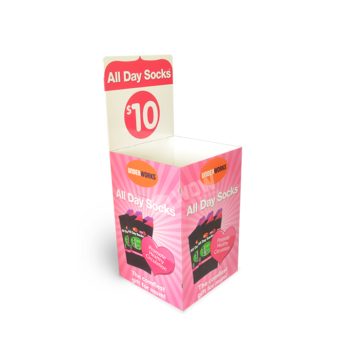 Corrugated Dump Bins for Retail Sock Display Rack and Point of Purchase