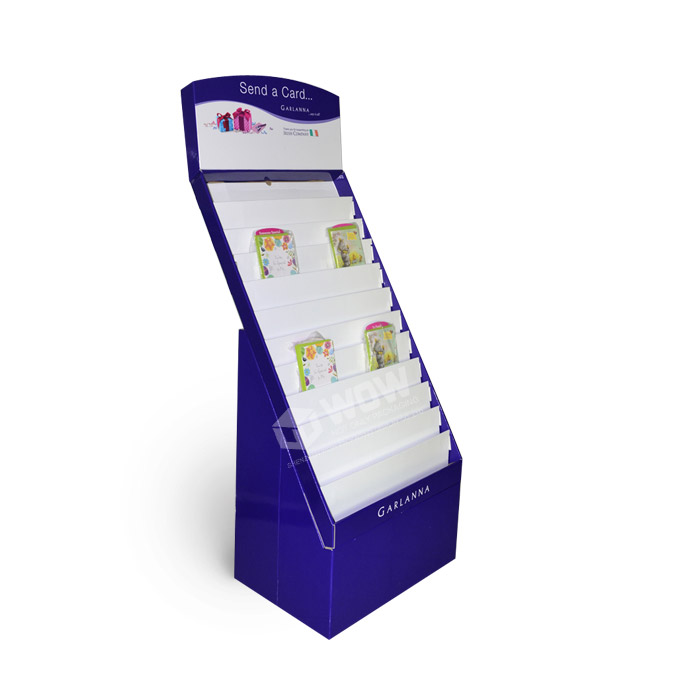 Cardboard Paper Tiered Display Rack for Postcards