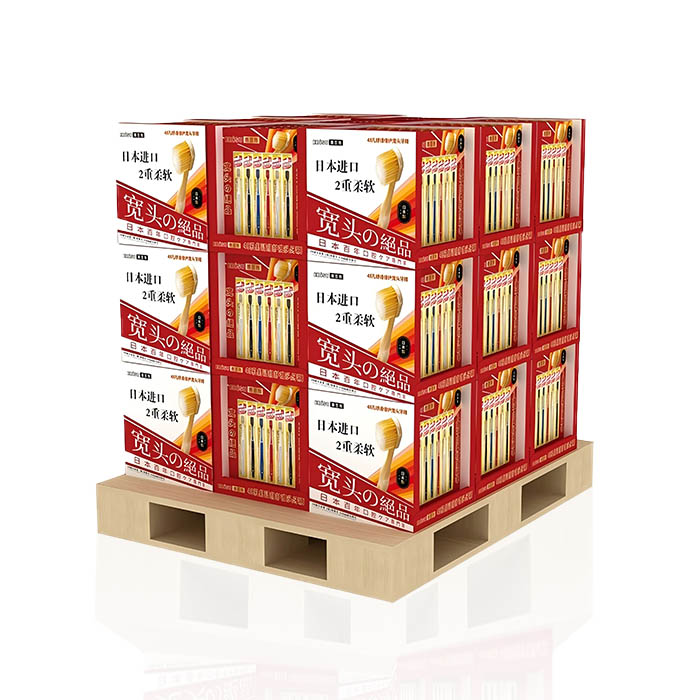 Corrugated Cardboard Toothbrush Display Stand for Walmart Pallet Shop