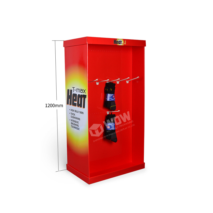 Double-Sided Sock Display Rack with Cardboard Shop Displays and Point of Sale Hanging Display