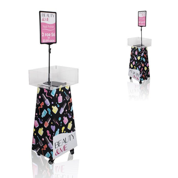 Nail Polish Retail Display Bins with Wheels