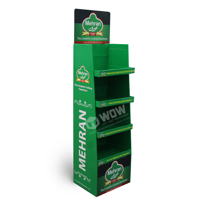 Cardboard FSDU Retail Spice Rack Display with POSM Shelf