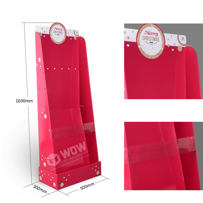 Floor Standing Cardboard POP Retail Display Stands with Pegs