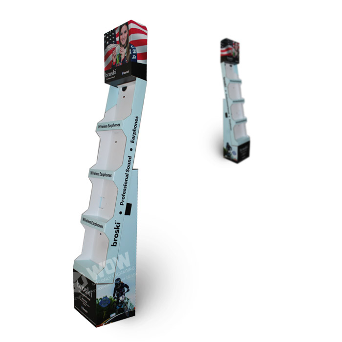 Multi-Tiered POS Cardboard Display Stand for Mobile Accessories