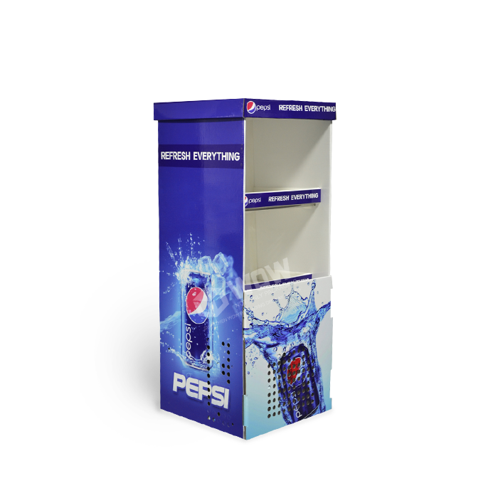 Innovative POP Pepsi Display Rack with Floor Standing Retail Cardboard Display Stand