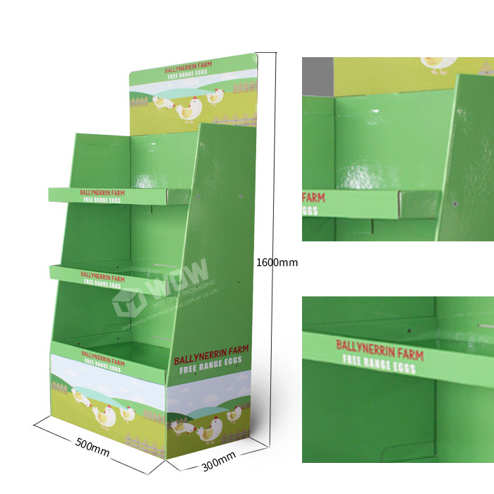 Tiered Floor Display Stand for Egg and Paper Rack Tower Displays