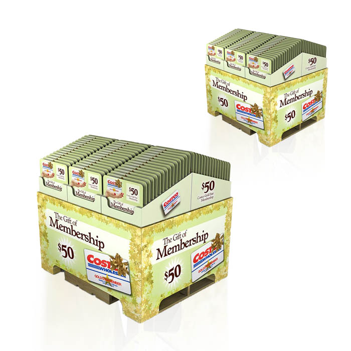 Corrugated Pallet Gift Card Display Stand for Costco
