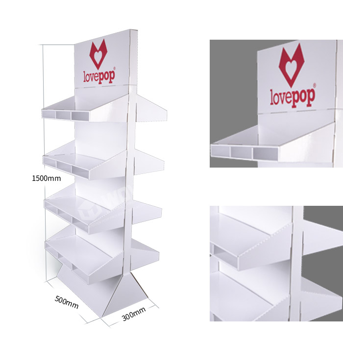 Pop-Up Cards Display Stand with Cardboard Floor Standing Units and Double-Sided Display