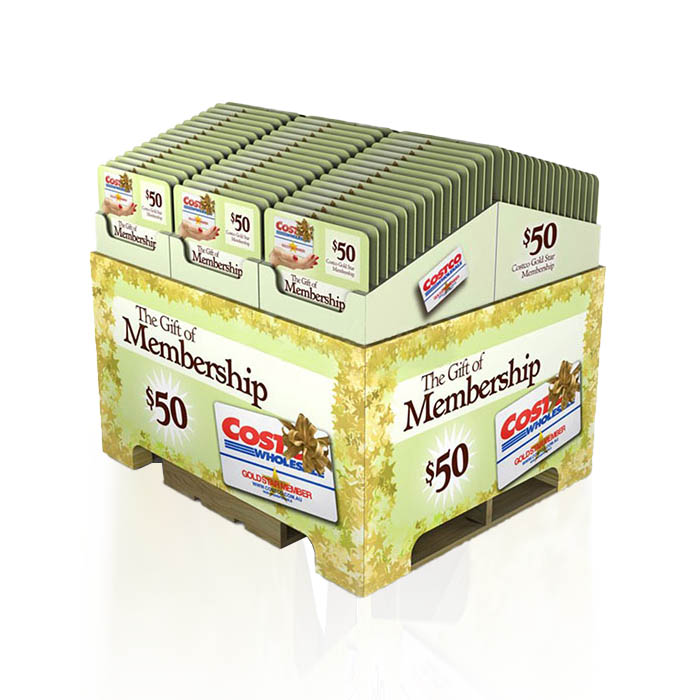 Corrugated Pallet Gift Card Display Stand for Costco