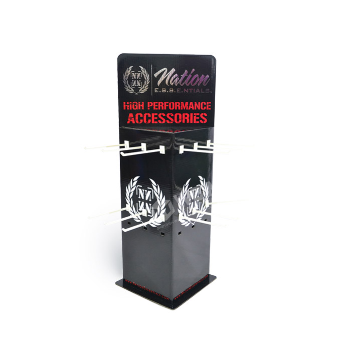 Triangle Corrugated Turning Display Stand for Accessories Retail