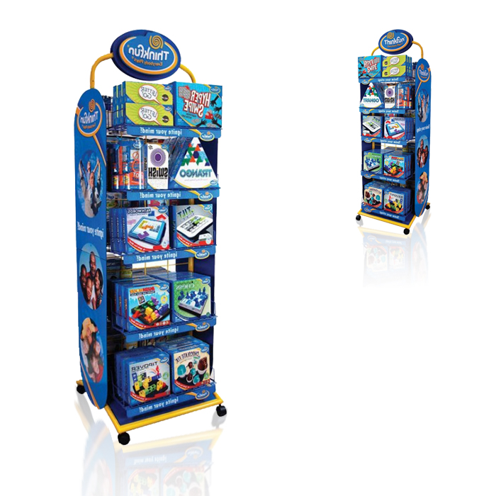 Freestanding Snack Rack Display with Metal Store Racks on Wheels