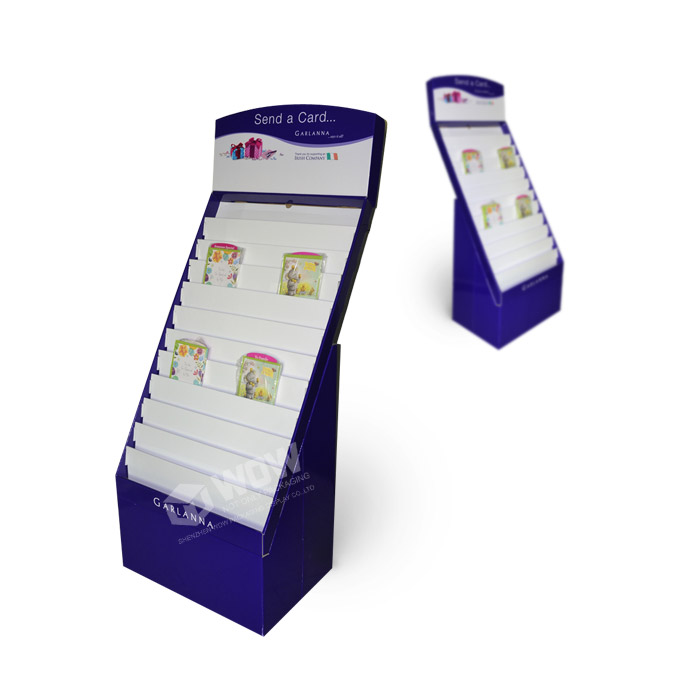 Cardboard Paper Tiered Display Rack for Postcards
