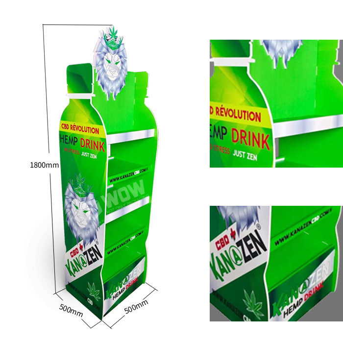 Custom Foam Board Displays for Drink Point of Sale Featuring Floor Standing Display Racks in Bottle Shape