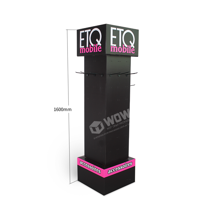 Corrugated Cell Phone Accessories Display Rack Stands with Spinning Design by Store Display Manufacturer
