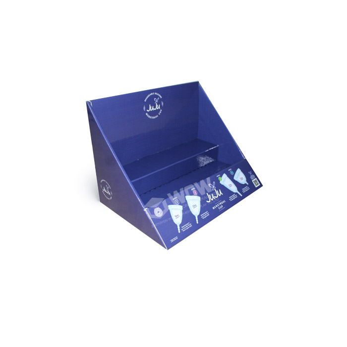 Two-Tier Cardboard POS Step Display Boxes Stand for Retail Towel