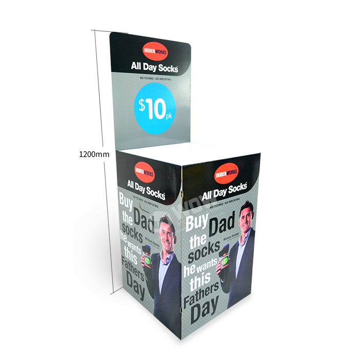 Socks Display Stand Featuring Cardboard Display Dump Bins and Point of Purchase Display Printing