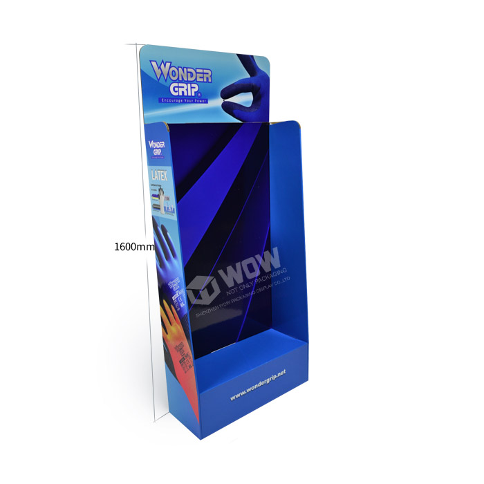 Point of Sale Glove Display Rack with Cardboard Hooks and Packaging
