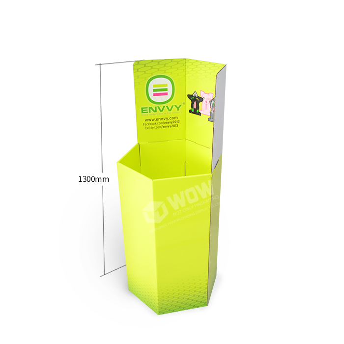 Printed Hexagon Dump Bin Display for Pet Food in Cardboard Shop Stands