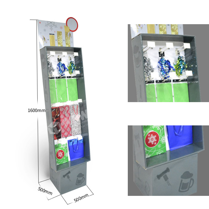 Custom Floor Standing Postcard Display Rack with Paper Displays