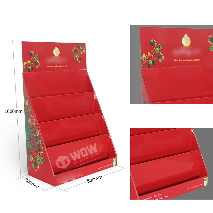 Greeting Card Display Units Featuring 4 Tiers Product Counter Display and Custom Cardboard Stands