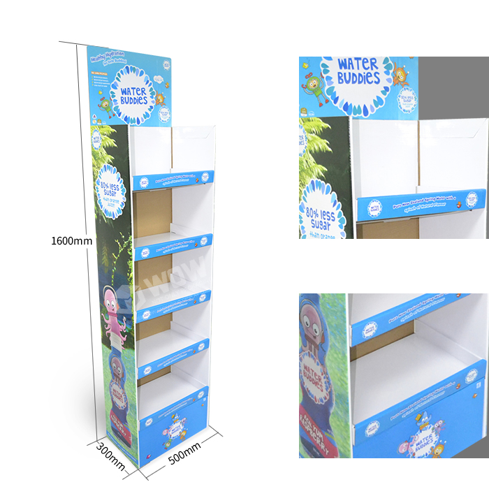 4-Shelf Custom Cardboard FSDU Drink Point of Sale Display Units