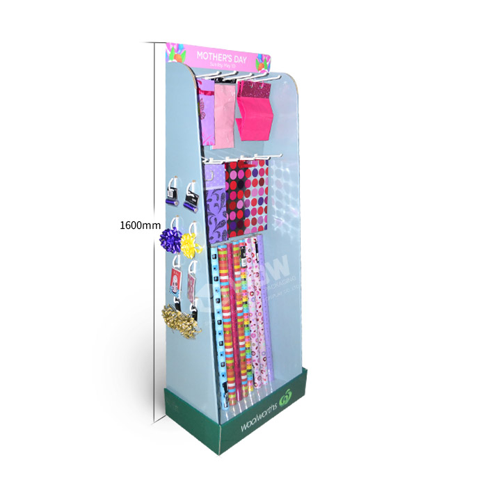 Standing Cardboard Gift Wrap Roll Point of Sale Display Units