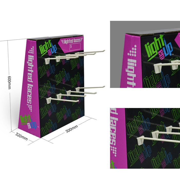 Custom Made Stands for Socks Display Stands for Shop Featuring Countertop Display Racks with Hooks and POS Cardboard Displays