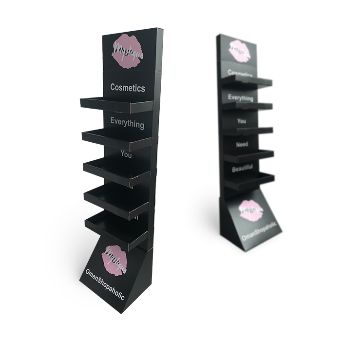 Custom Store Displays for Nail Polish Featuring Retail Floor Display Stands and Cardboard Racks