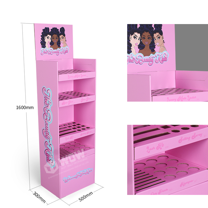 Makeup Display Stands Featuring Cardboard Floor Display Stands and China Display Racks for Retail