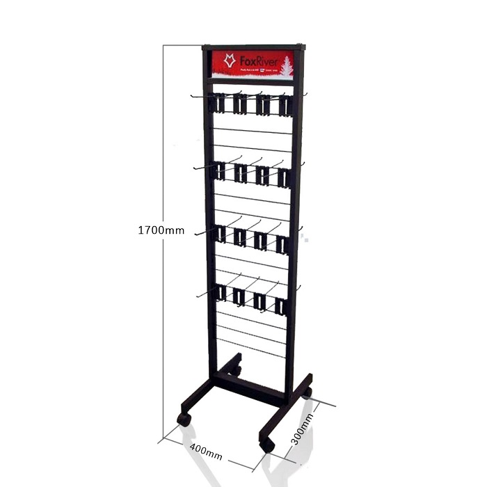 Wire Merchandising Slippers Hanging Display Rack with Wheels