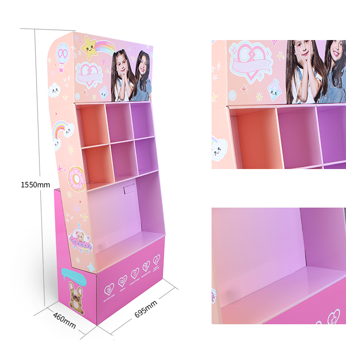 Corrugated Floor POP Retail Display Rack Solution for Caps
