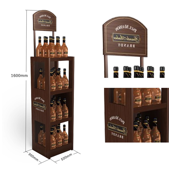 Custom Metal POP Floor Stand Wine Retail Display Racks
