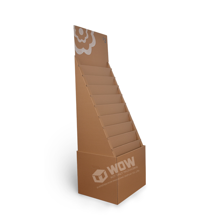 Cardboard Greeting Card Display Stand with Free Standing Design and Flexo Ink Printing for Merchandising POS
