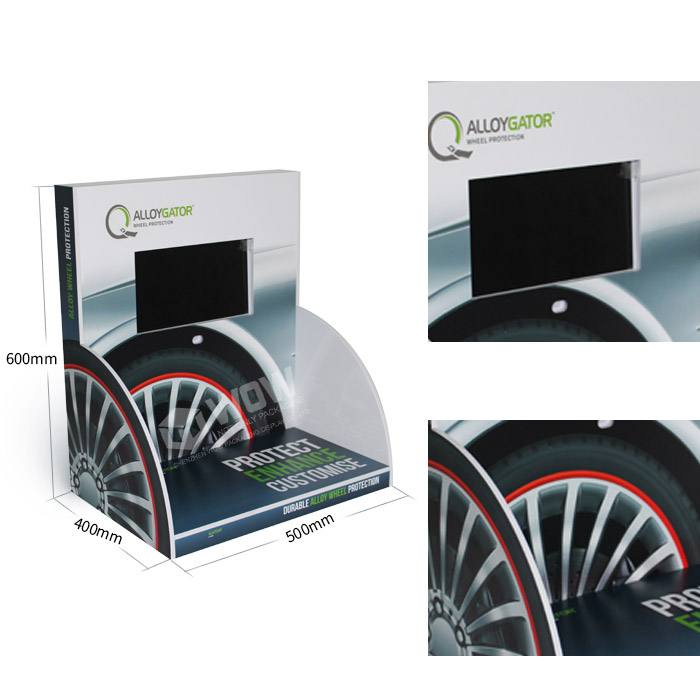 Custom Made Tire Display Stand with Acrylic Point of Sale Display Boxes