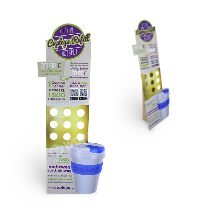Photo Cardboard Stand-Up Coffee Cup Display