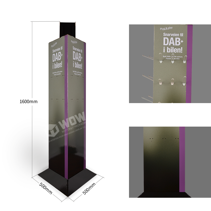 Rotating Cell Phone Accessories Display Rack with Cardboard Peg Display