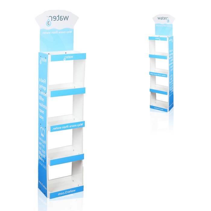 Wooden Water Bottle Floor Stand Display Rack