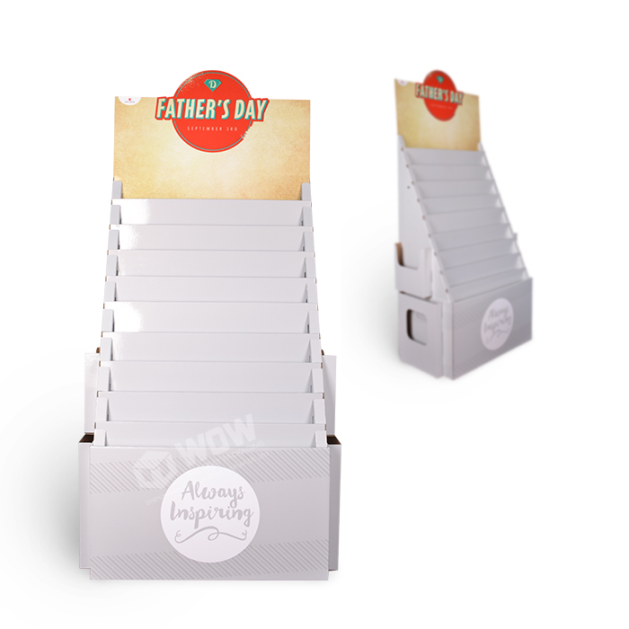 Custom 10-Tier Cardboard POP FSDU Greeting Card Floor Display Stand