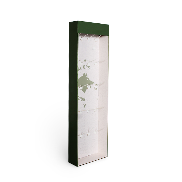 Point of Sale Hanging Purse Display Stand with Cardboard Sidekick Design