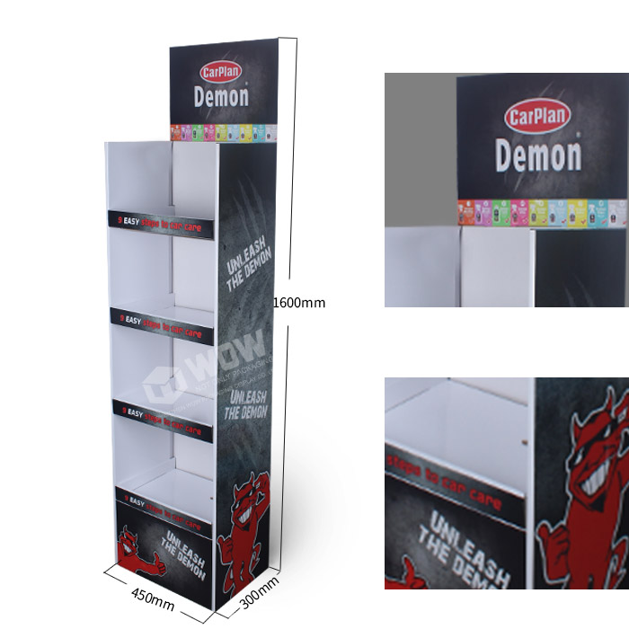 Corrugated Floor Standing POP Beef Jerky Store Display Rack