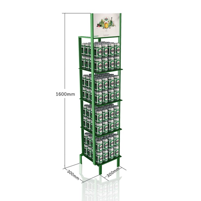 Heavy-Duty Metal Shelf Retail Display for Beer