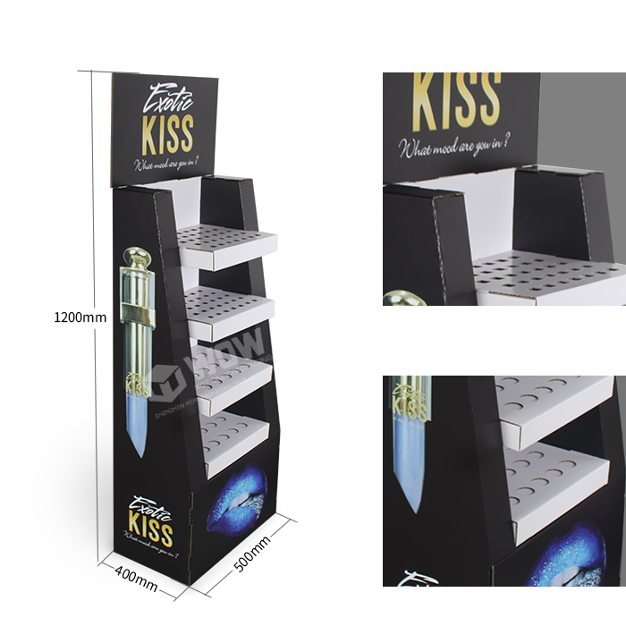4-Tier Cardboard Lip Balm FSDU POS Display Stand