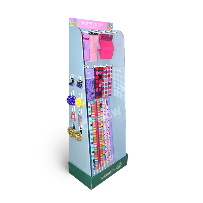 Standing Cardboard Gift Wrap Roll Point of Sale Display Units