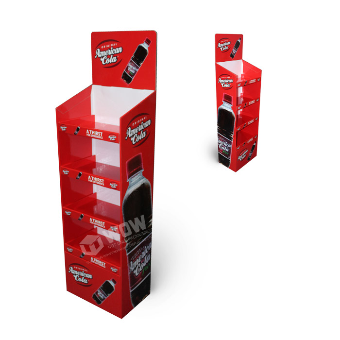 Custom Cardboard 4-Tier Display Shelf for Coca-Cola Store Displays