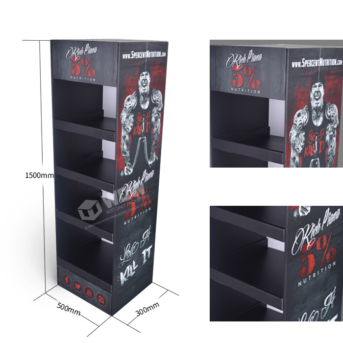 Cardboard Sports Display Rack with FSDU Design and Point of Sale Printing